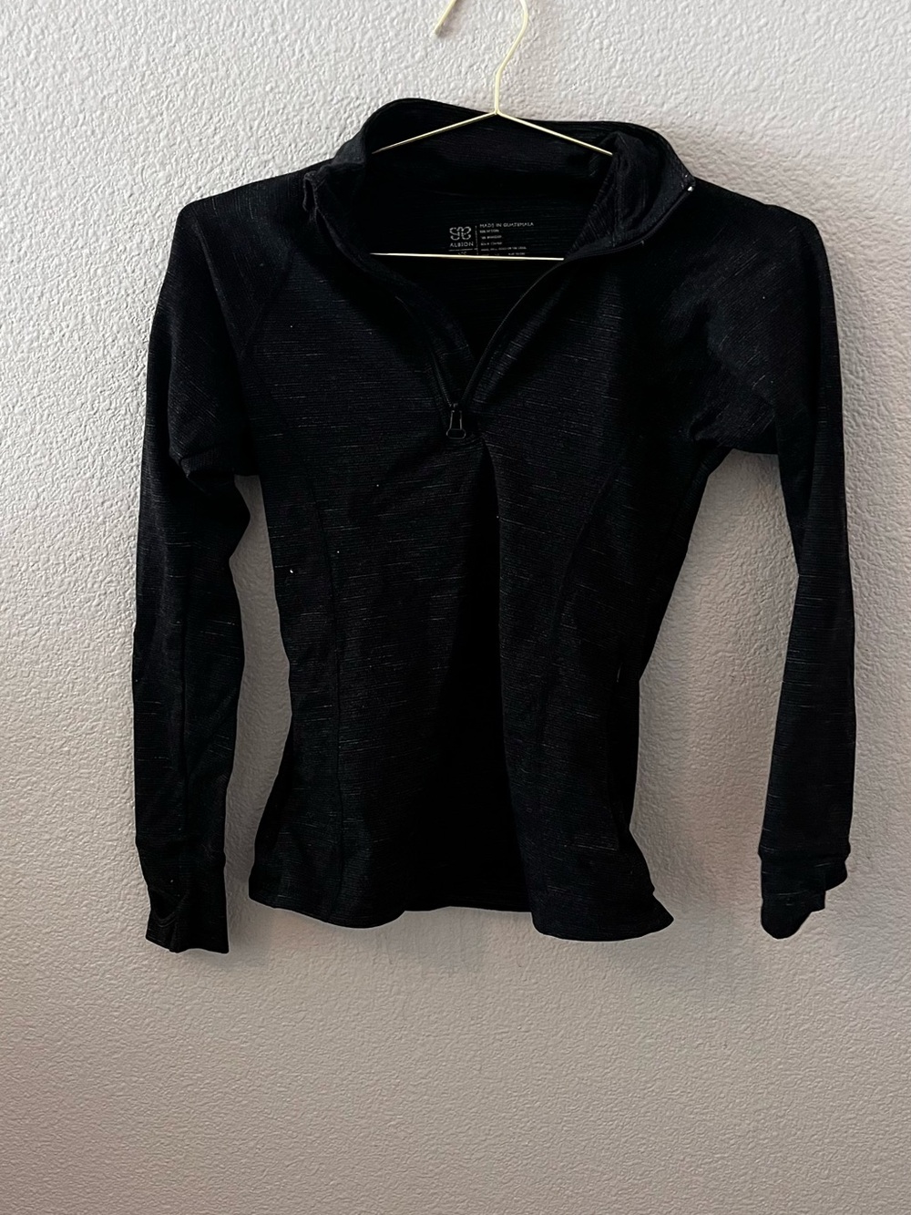 Women's Black Half-Zip Pullover Sweatshirt